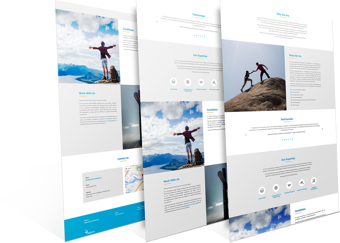 Aquila Consulting Responsive Website Landing Pages