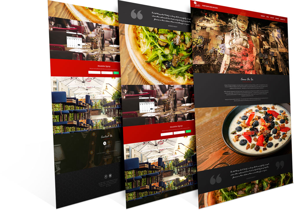 Dusty's Restaurant Responsive Website Landing Pages