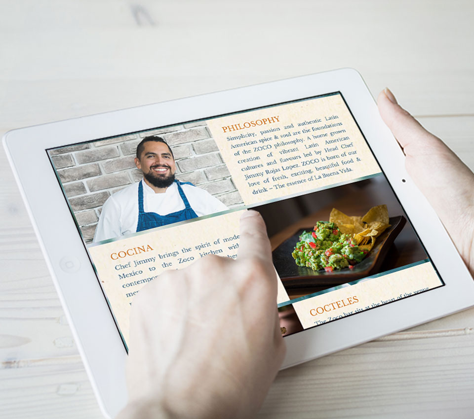 Zoco Lounge Website iPad View