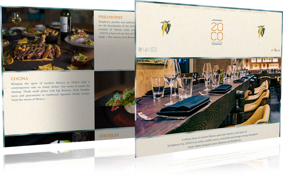 Zoco Lounge Responsive Website Landing Pages