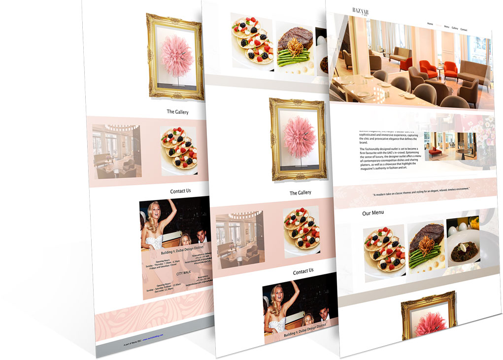 Harper's Bazaar Cafe Responsive Website Landing Pages