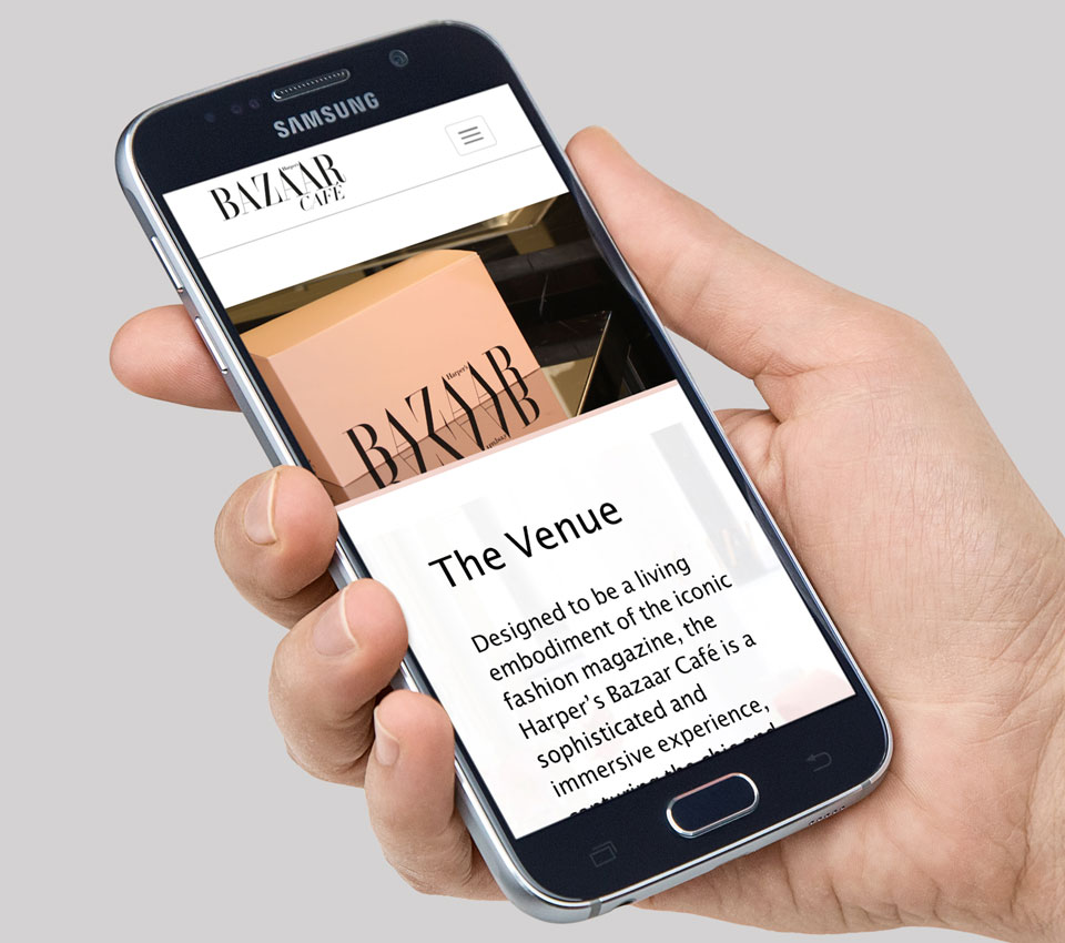 Harper's Bazaar Cafe Website Mobile View