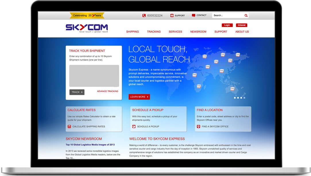 Skycom Express Corporate Website